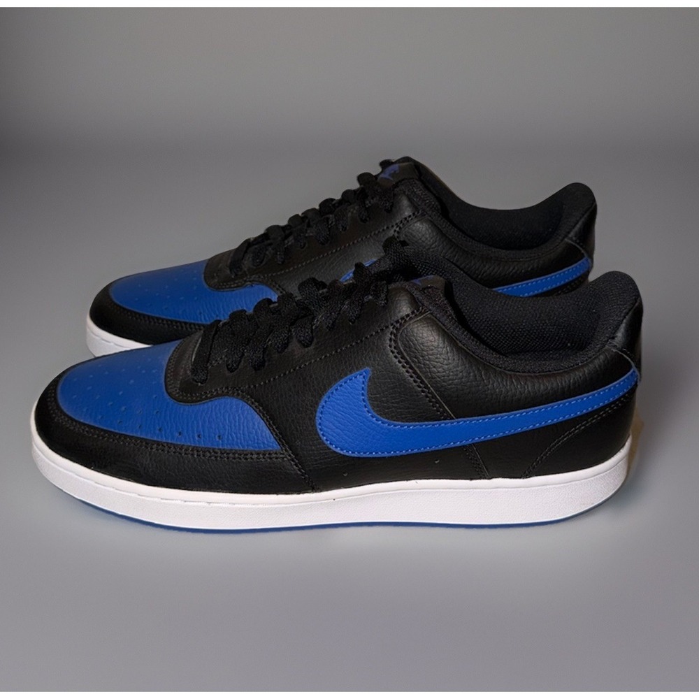 Nike Court Vision Low Top Black Game Royal DM8681-001 Men's Size 10.5 -NO INSOLE